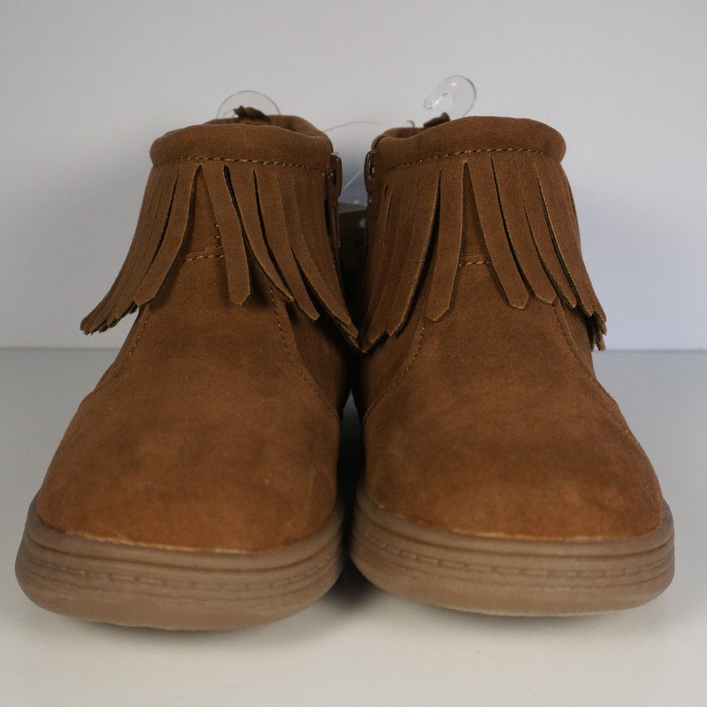 New SZ 5 Carter's Toddler Girl's Hena Fringed Zip-Up Brown Moccasin Style Shoes